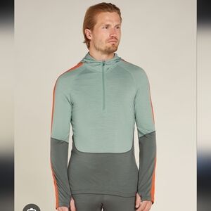 NEW (2) Icebreaker Merino 200 Sonebula Long Sleeve Half Zip Thermal Hoodie Top